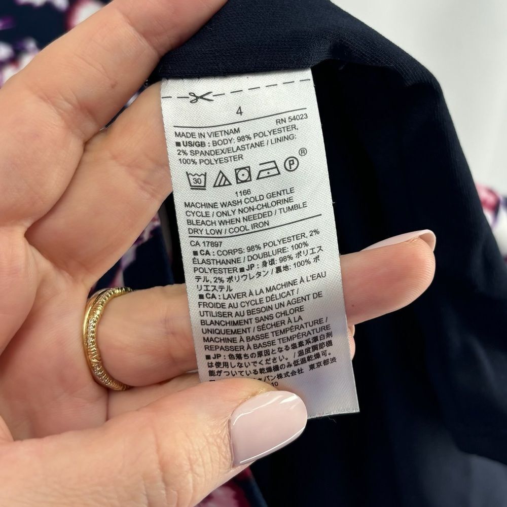 Banana Republic Floral Mini Dress - Navy and Pink - Picture 9 of 11